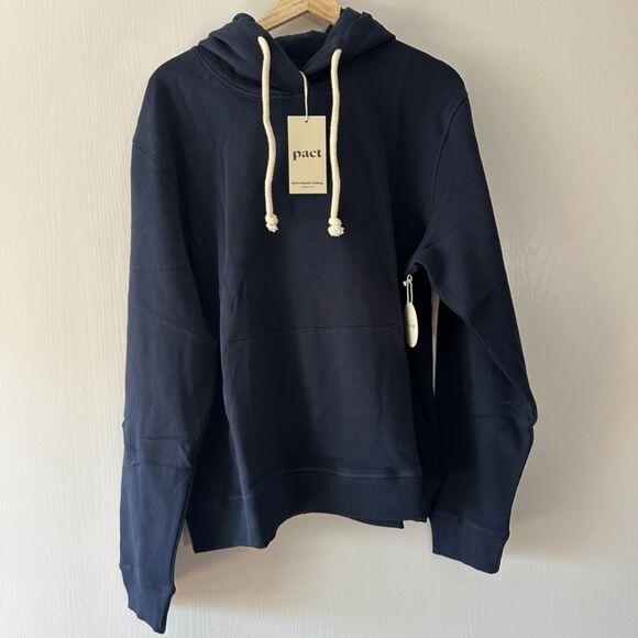 Pact Maritime Navy One For All‎ Unisex Hoodie Pullover Organic Cotton Size Large - Picture 1 of 7